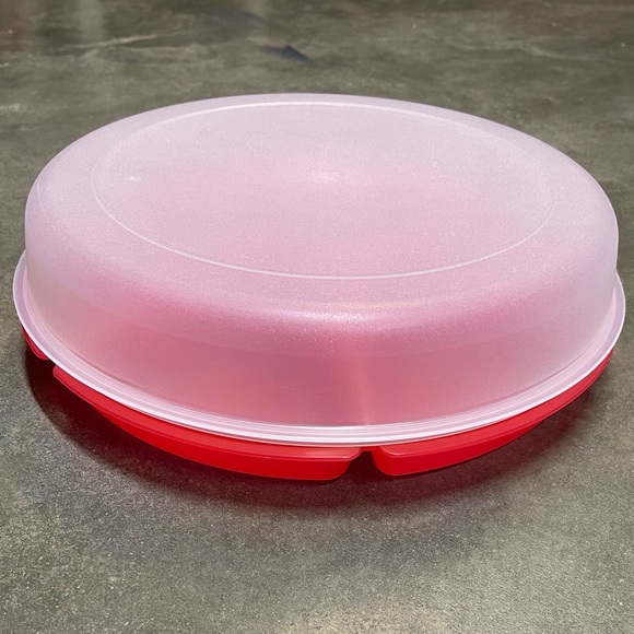 Vintage Tupperware Divided Party Serving Tray with Lid - Picture 3 of 9
